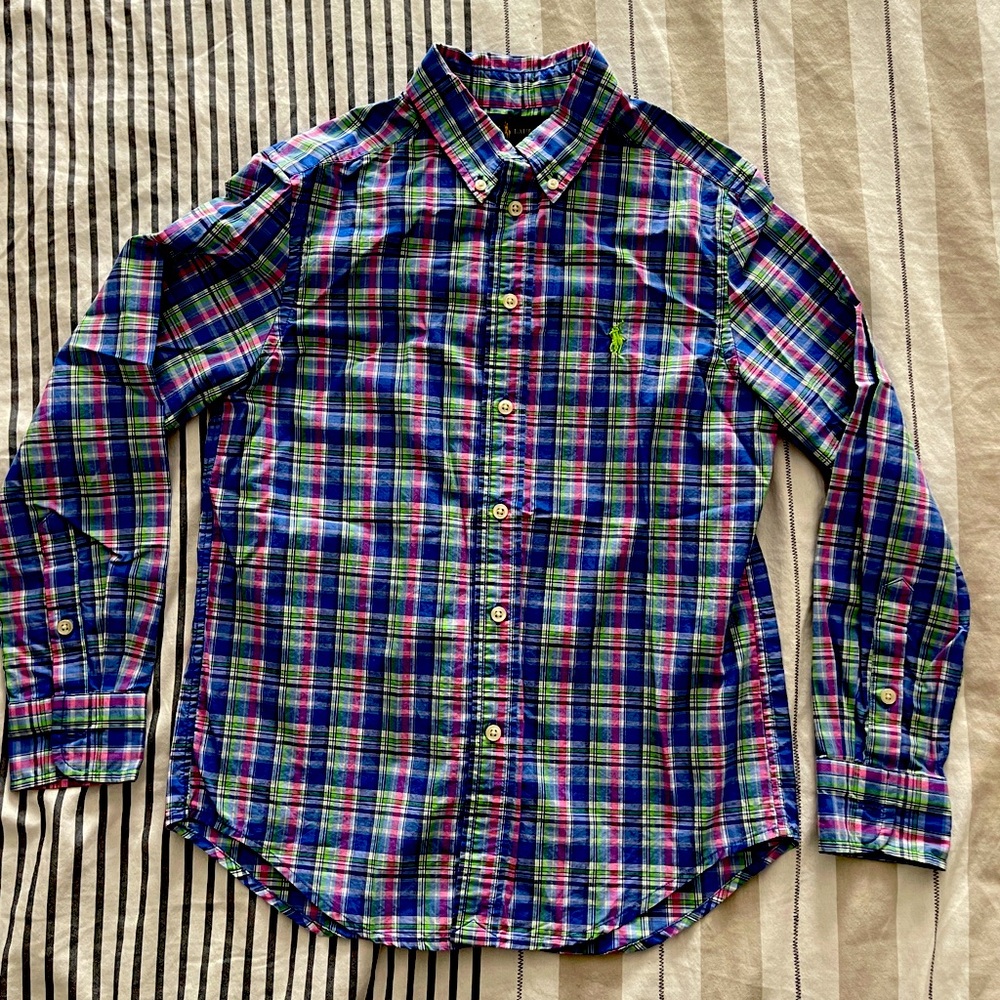 Boys M (10-12) Ralph Lauren button down dress shirt. Worn twice.